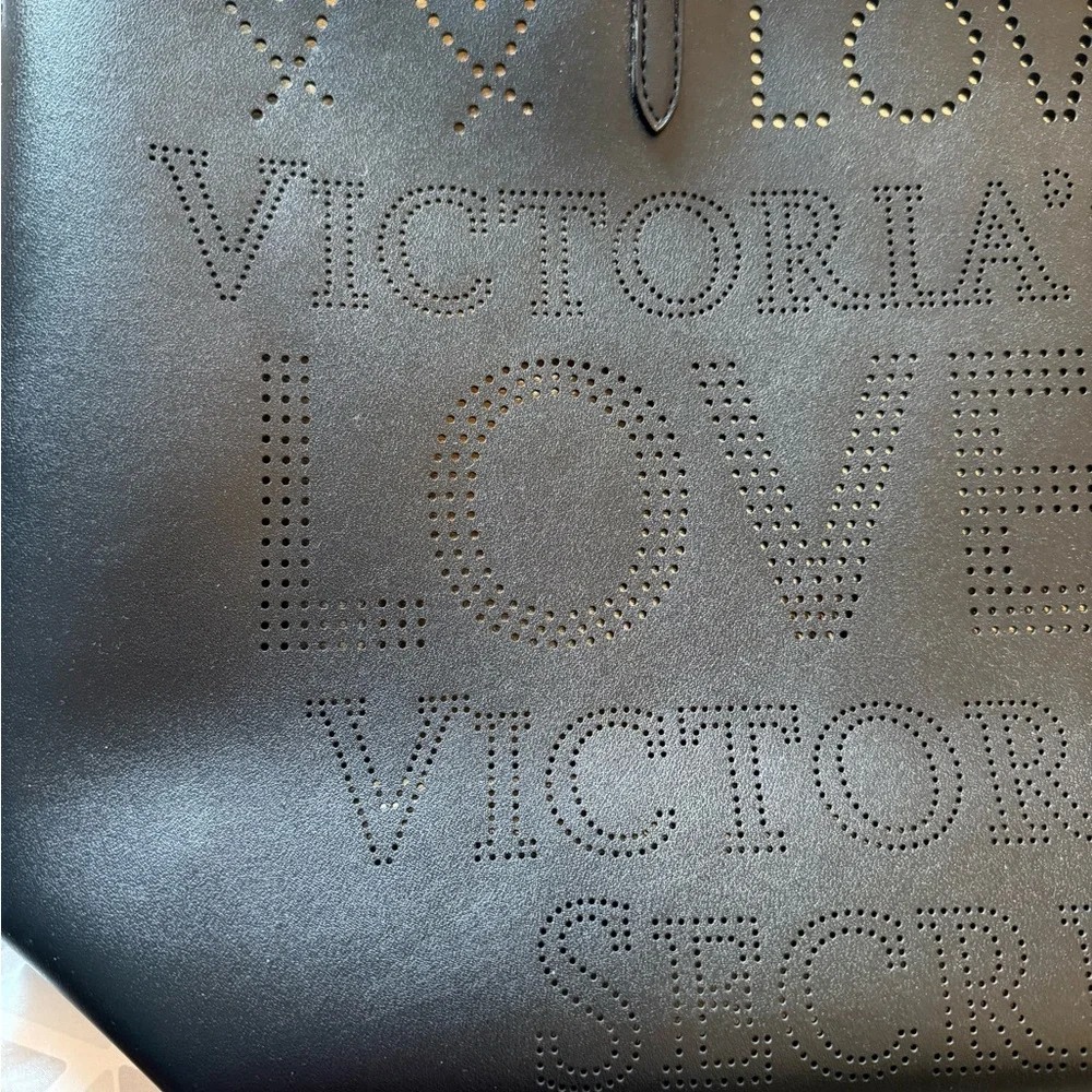New black lazer cut heart tote Victoria's Secret